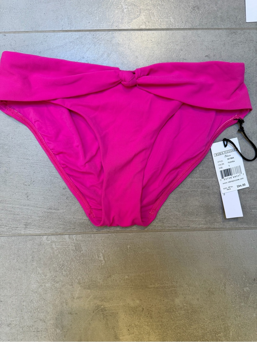 Robin Piccone women’s Bright Fuchsia Bikini Bottom with Twist Waist